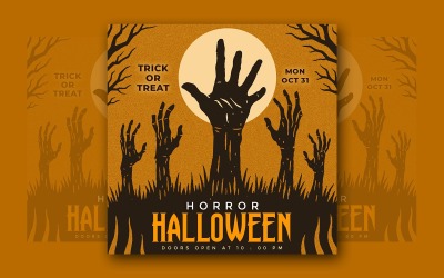 Halloween Horror Party Social  Media Template