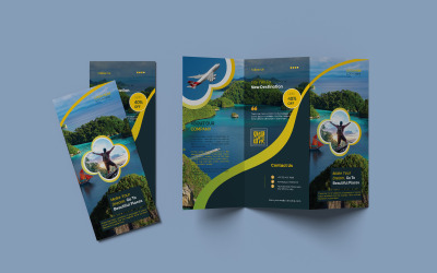 Modello di progettazione brochure a tre ante da viaggio