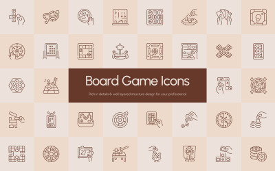 Современный набор иконок для настольных игр