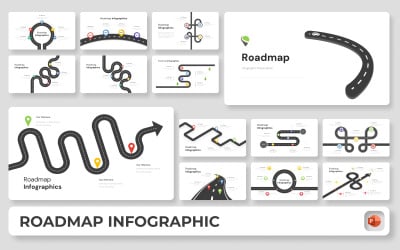 Basis Roadmap Infographic PowerPoint-presentatiesjabloon