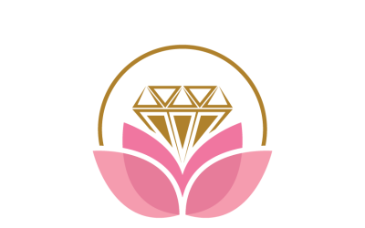 Flower and Diamond Logo Template