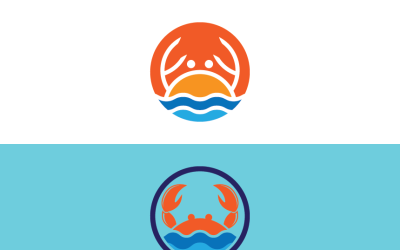 Minimalist Crab Logo Template Design