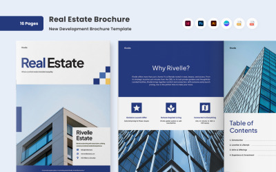 Moderne lay-out van een vastgoedbrochure
