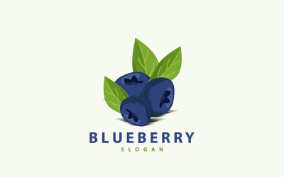 Logo Blueberry Garden Farm Fruit Vector V1