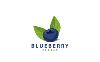 Logotipo de arándanos, jardín, granja, fruta, vector V5