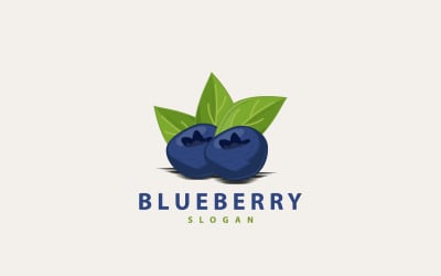Logo Blueberry Garden Farm Fruit Vector V6