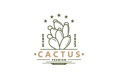 Logo Cactus Pianta del Deserto Vettore V4