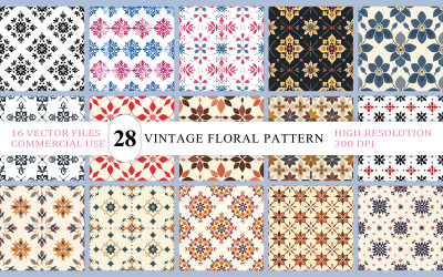 Elegant &amp;amp; Colorful Floral Seamless Pattern | Vintage Floral Tile Seamless Pattern