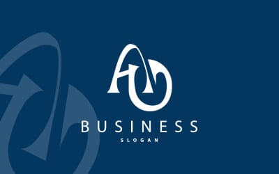 Logo iniziale della lettera AD di lusso moderno V3