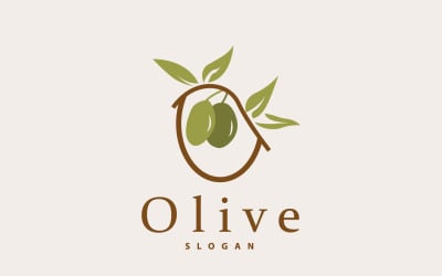 Logo oliwy z oliwek Premium Design Vector V5