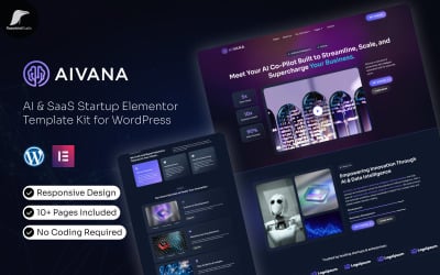 Aivana – AI &amp;amp; SaaS Startup Elementor Template Kit for WordPress