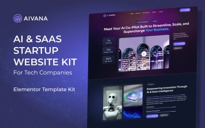 Aivana - AI &amp;amp; SaaS Startup Elementor Template Kit for WordPress