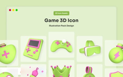 Colorful 3D Game Icon Set