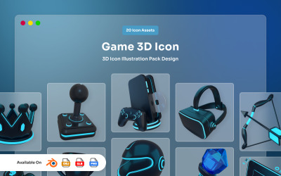 Futurystyczne ikony gier 3D