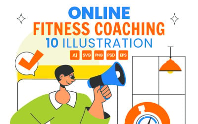 10 illustrationer av online-träningscoachning