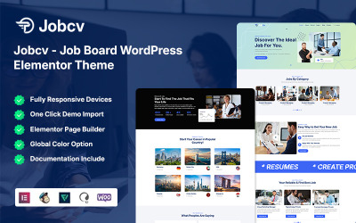 Jobcv - İş İlanları WordPress Elementor Teması
