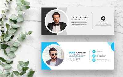 Modern e-mail aláírás sablon design 6. verzió