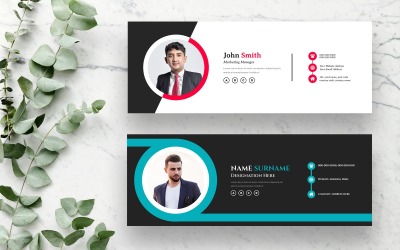 Modern e-mail aláírás sablon design 9. verzió