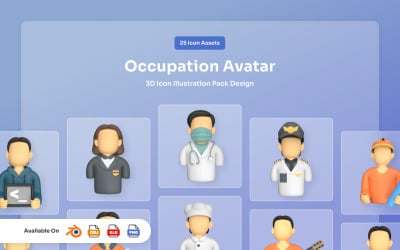 Pakiet ikon 3D Avatar Zawodu