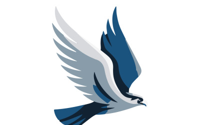 A minimalist logo design for a falcon