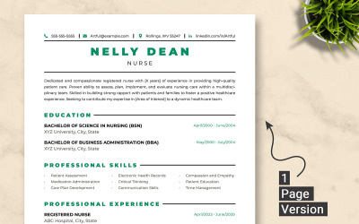 ATS Ready Nurse Resume Template Google Docs