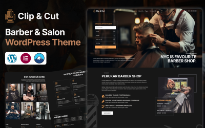 Clip &amp;amp; Cut – Tema WordPress Elementor para barbearia e salão de cabeleireiro