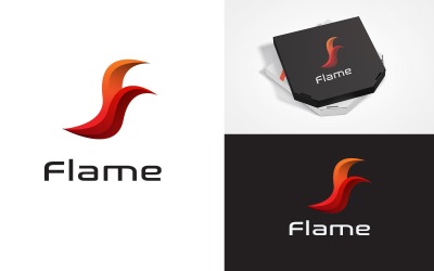 Creative letter F flame logo template