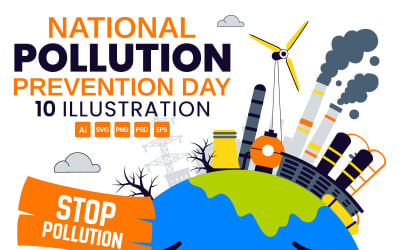 10 illustrationer för den nationella dagen för föroreningsförebyggande åtgärder