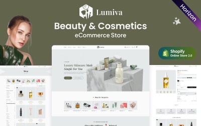 Lumiva – Kosmetika- och skönhetsbutik med horisontstruktur Shopify 2.0-tema