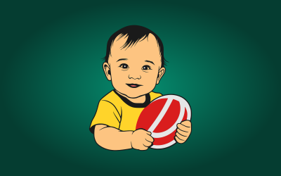 Mascot Cute Baby Boy Smiling