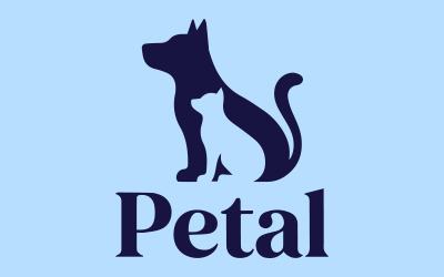 Modello di logo minimalista per cani e gatti