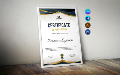 Professional Certificate Design, Instant Download, MS Word and Canva Template