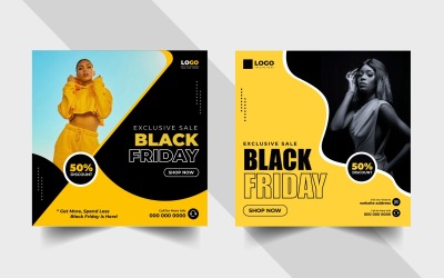 Black Friday İndirimi Sosyal Medya Gönderi Şablonu Ver-3