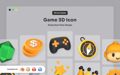 Eğlenceli 3D Oyun Simgesi Paketi