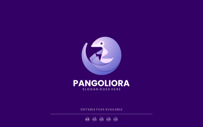 Gradient Modern Pangolin Logo Design