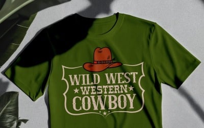 Wild West Western Cowboy Shirt Design | Digital PNG | Rodeo Sublimation T-Shirt Design