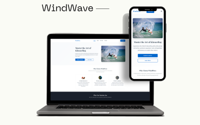 Hemsidesmall för WindWave Kitesurfing