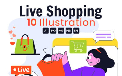 10 Influencer Live Shopping Illustration