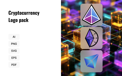 Kryptowährungs-Logopaket – Minimale Blockchain-Branding-Vorlagen