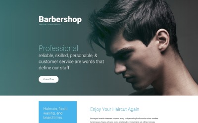 Mall för responsiv målsida för frisörsalong