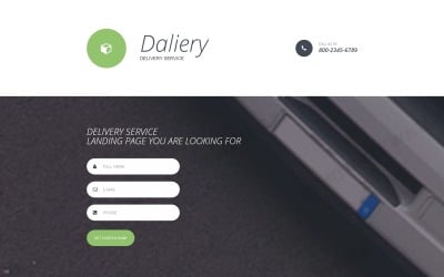 Modelo de página de destino responsiva de serviços de entrega
