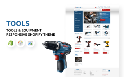 Obchod s nářadím a vybavením, responzivní motiv Shopify