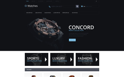 Plantilla OpenCart Responsive para Sitio de Relojes #54691