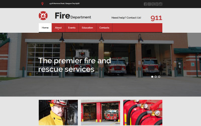 Responsive Moto CMS 3-Vorlage der Feuerwehr