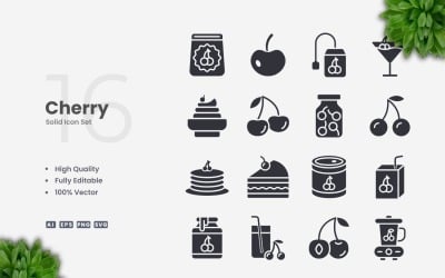 16 Chocolate Solid Icons Set