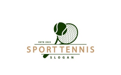 Tennis Logo Design Sport Silhouette Illustration V1