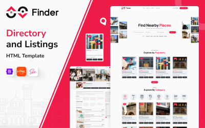 Finder – Адаптивний HTML-шаблон для каталогів та оголошень для бізнесу