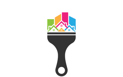 Paint Brush and City Logo Template