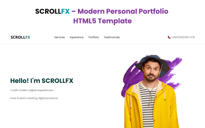 ScrollFX portfólió landing oldal sablon