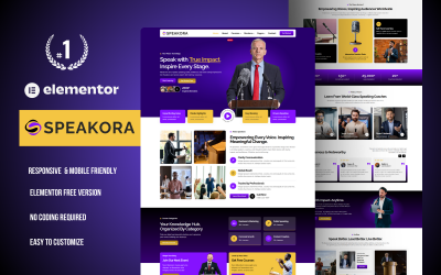 Speakora - Nyilvános előadó és életvezetési tanácsadó Elementor sablonkészlet